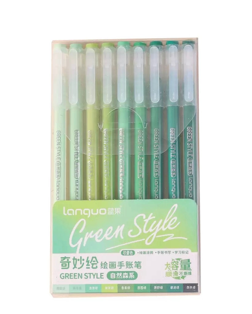 GREEN STYLE 9 Colored Gel Pens Set