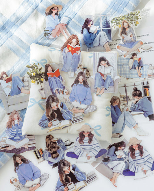 Cozy Fiction Reader Stickers 🦋 30pcs