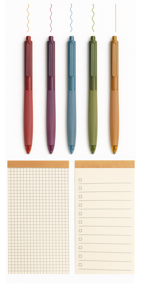 Colored Pens + Notepads