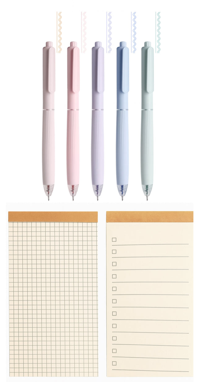 Colored Pens + Notepads